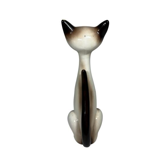 Vintage MCM Lefton Siamese Cat Figurine Long Necked 8” Decor Ceramic Japan - Picture 8 of 11
